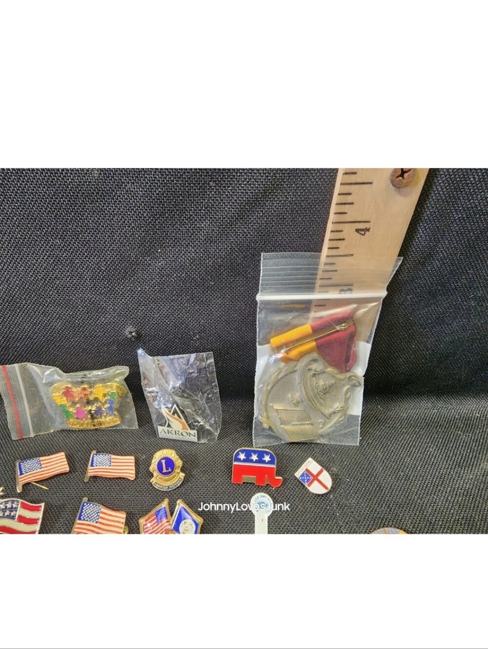 Vintage Pinback Lot Advertising Political Patriotic Flags Autism Military Used View 4
